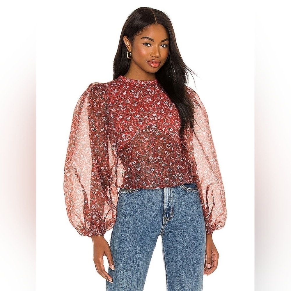 SELKIE Vamp Ghosted Sweater in Crimson Darling